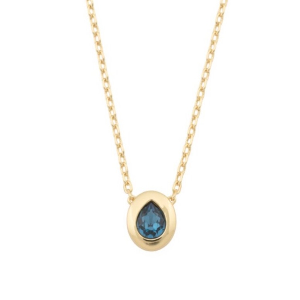 NWT Gorjana Nova Montana Blue Crystal Necklace in Gold